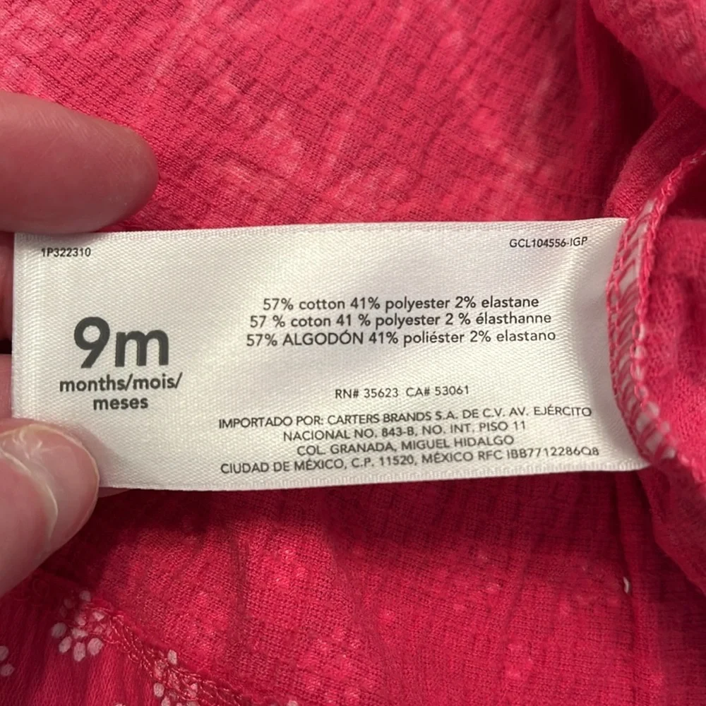 Carter's Baby Girl Geometric Crinkle Jersey Dress/NWT/9 months